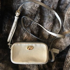 Coach Silver Metallic Crossbody Bag